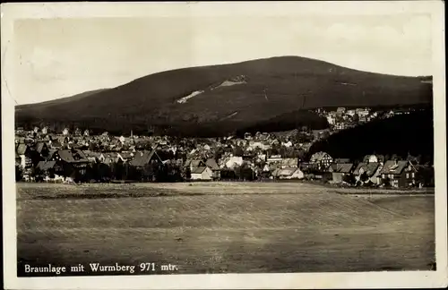 Ak Braunlage im Oberharz, Panorama, Wurmberg