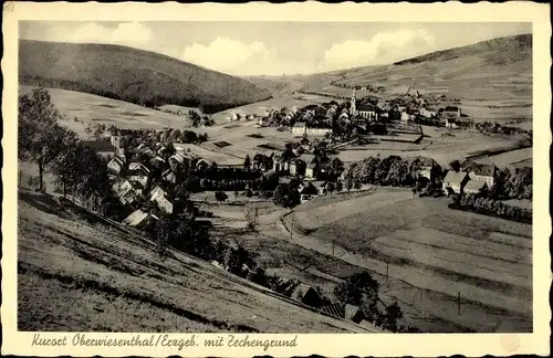 Ak Oberwiesenthal im Erzgebirge, Totale mit Zechengrund