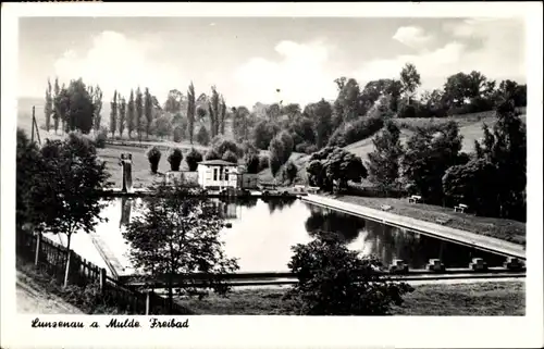 Ak Lunzenau in Sachsen, Freibad