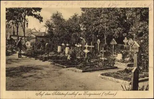 Ak Guignicourt Aisne, Soldatenfriedhof