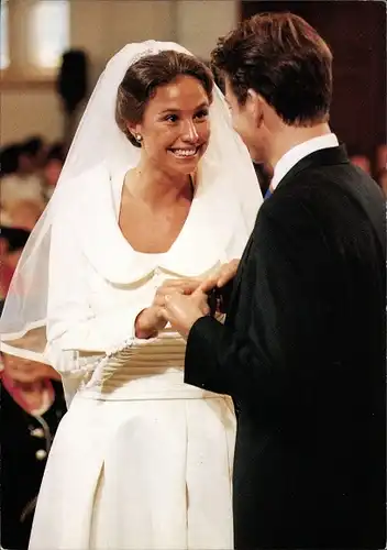 Ak Hochzeit von Prinz Maurits der Niederlande mit Marilene van den Broek 1999