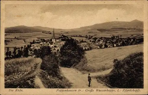 Ak Poppenhausen an der Wasserkuppe Rhön, Gesamtansicht