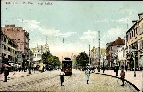 Ak Hamburg St Pauli, Lange Reihe, Straßenbahn Nr. 133