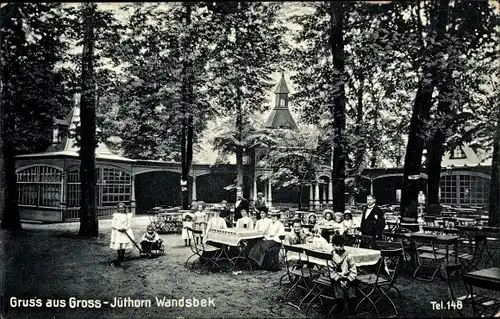 Ak Hamburg Wandsbek Groß Jüthorn, Gasthaus, Gartenpartie