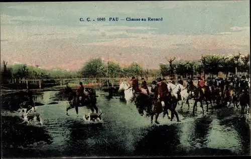 Ak Pau Pyrénées-Atlantiques, Chasse au Renard