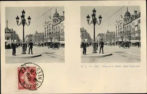 Stereo Ak Pau Pyrénées-Atlantiques, Place de la Halle, Rue Prefecture