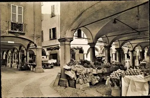 Ak Lugano Kt. Tessin Schweiz, Portici di Via Pessina