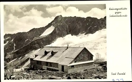 Ak Plangeross Plangeroß St. Leonhard im Pitztal Tirol, Kaunergrathütte gegen Seekarleschneide