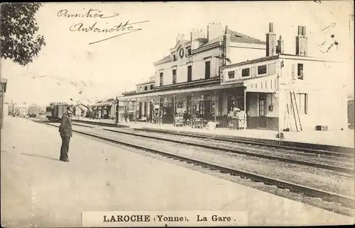 Ak Laroche Migennes Yonne, La Gare