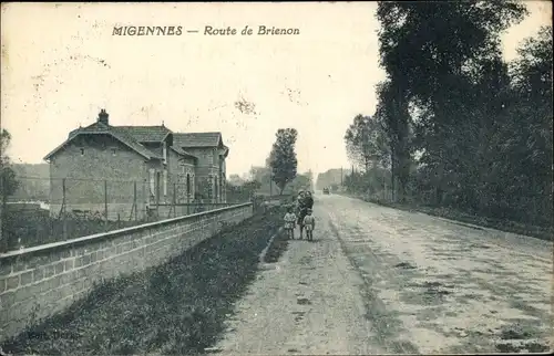 Ak Migennes Yonne, Route de Brienon