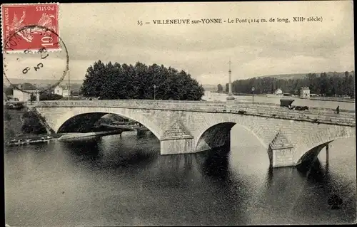 Ak Villeneuve sur Yonne, Le Pont