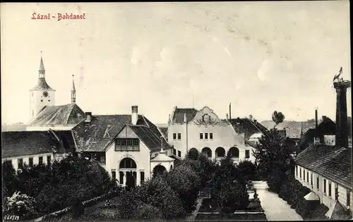 Ak Lázně Bohdaneč Bohdanetsch Pardubicky kraj Region Pardubice, Teilansicht des Ortes