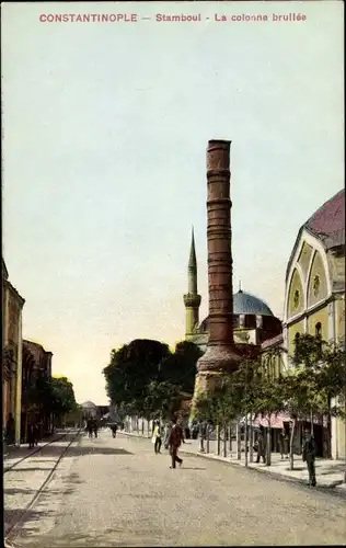 Ak Konstantinopel Istanbul Türkei, La colonne brullée