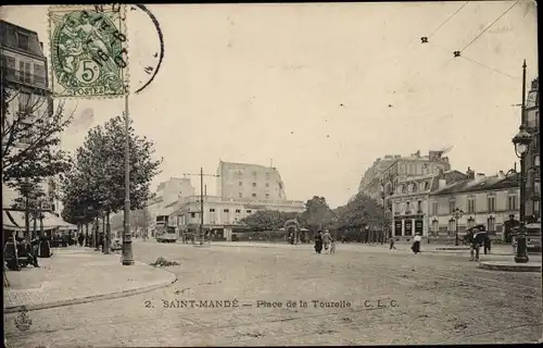 Ak Saint Mandé Val de Marne, Place de la Tourelle