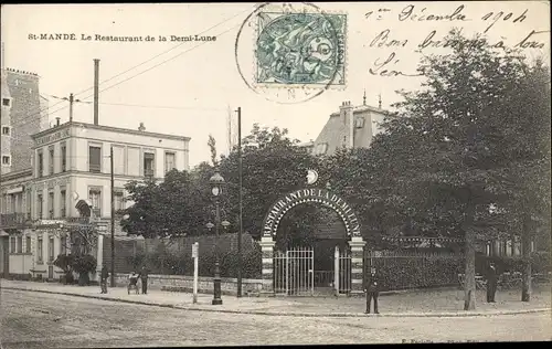 Ak Saint Mandé Val de Marne, Le Restaurant de la Demi Lune