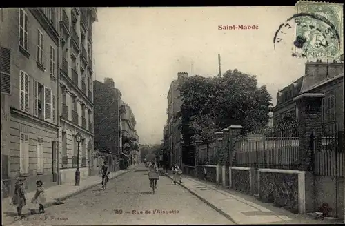 Ak Saint Mandé Val de Marne, Rue de l'Alouette