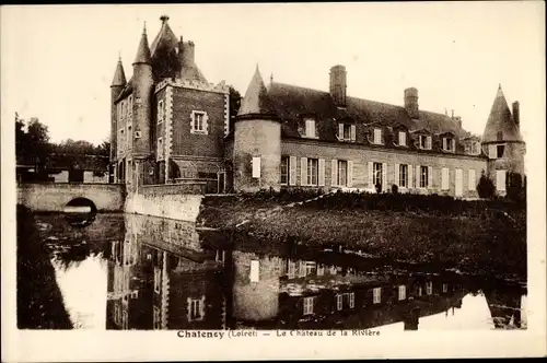 Ak Châtenoy Loiret, Le Chateau de la Riviere