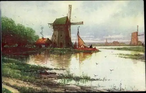 Ak Moulins Allier, Wasserpartie, Windmühlen