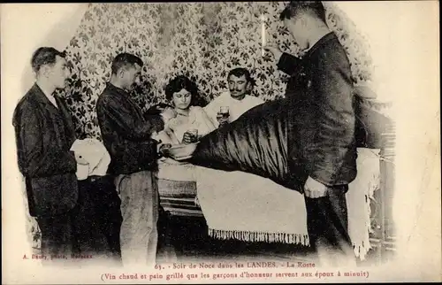 Ak Landes Frankreich, Une Noce dans les Landes, La Roste