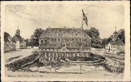 Künstler Ak Möller, P., Svendborg Dänemark, Valdemar Slot, Schloss