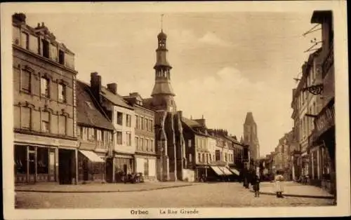 Ak Orbec Calvados, La Rue Grande