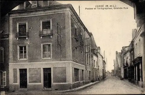 Ak Candé Maine et Loire, Poste et Telegraphes, Grande Rue