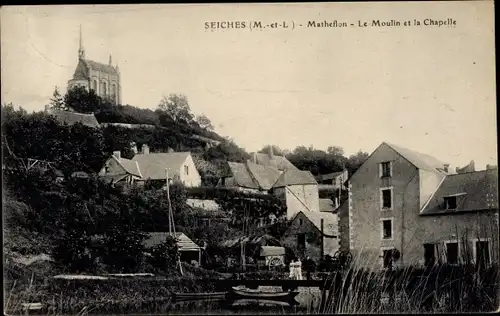 Ak Seiches Maine et Loire, Matheflon, Le Moulin, La Chapelle