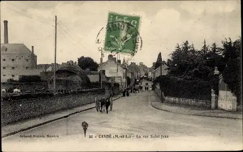 Ak Candé Maine et Loire, La rue Saint Jean