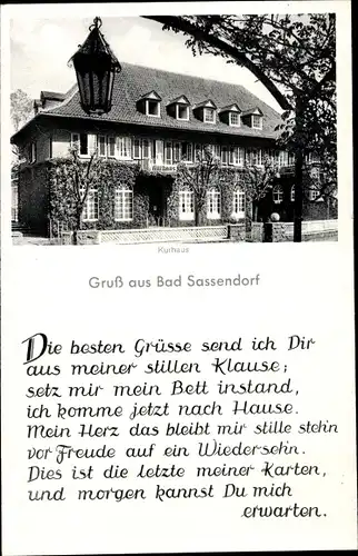 Ak Bad Sassendorf in Westfalen, Kurhaus