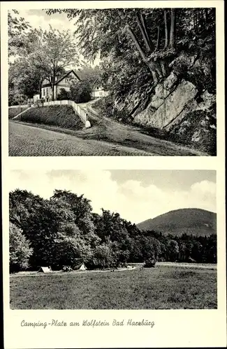 Ak Bad Harzburg am Harz, Waldgaststätte zum Wolfstein, Camping Platz