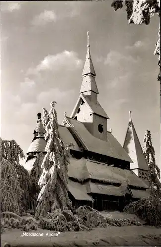 Ak Hahnenklee Bockswiese Goslar im Harz, Nordische Kirche