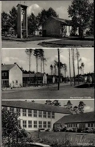Ak Mittwald Espelkamp, Heinrich Drake Siedlung, Ostlandschule, Marienburger Straße