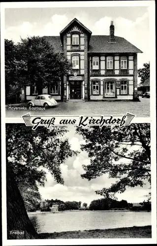 Ak Kirchdorf bei Sulingen im Kreis Diepholz, Freibad, Meyersieks Gasthaus