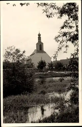 Ak Ginsheim Gustavsburg in Hessen, Blick auf Kirche