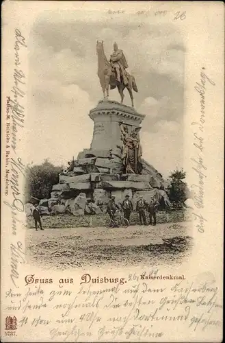 Ak Duisburg im Ruhrgebiet, Kaiserdenkmal