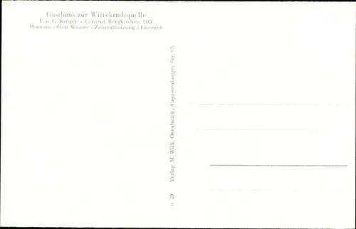 Ak Bergkirchen Bad Oeynhausen in Westfalen, Gasthaus zur Wittekindquelle, Gesellschaftssaal
