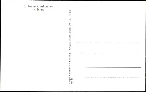 Ak Koblenz am Rhein, St. Josefs Krankenhaus, Kapelle