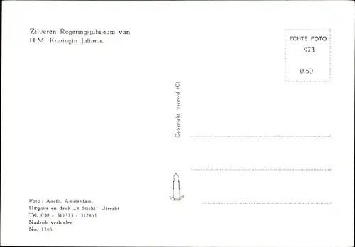 Ak Königin Juliana der Niederlande, Bernhard zur Lippe Biesterfeld, Regierungsjubiläum