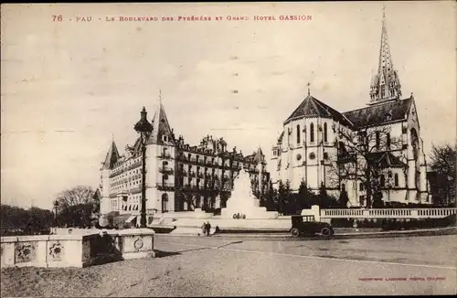 Ak Pau Pyrénées-Atlantiques, Le Boulevard Pyrenees, Grand Hotel Gassion