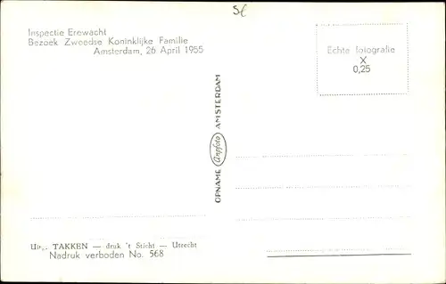 Ak Amsterdam Nordholland, Juliana der Niederlande, Bernhard zur Lippe Biesterfeld, 1955