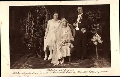 Ak Königin Wilhelmina und Prinz Heinrich zu Mecklenburg, 25. Hochzeitstag, Prinzessin Juliana