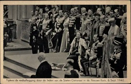 Ak Juliana der Niederlande, Bernhard zur Lippe-Biesterfeld, Krönung 1948