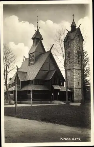 Ak Karpacz Górny Brückenberg Krummhübel Riesengebirge Schlesien, Kirche Wang