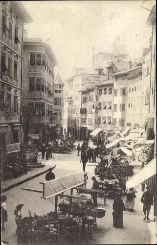 Ak Bozen Bolzano Südtirol, Obstmarkt