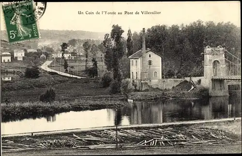 Ak Villevallier Yonne, Un Coin de l'Yonne au Pont