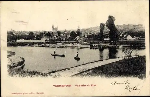 Ak Vermenton Yonne, Vue prise du Port