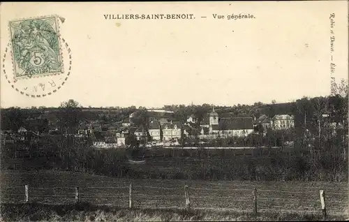 Ak Villiers Saint Benoit Yonne, Vue generale