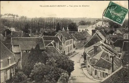 Ak Villiers Saint Benoit Yonne, Vue prise du Clocher