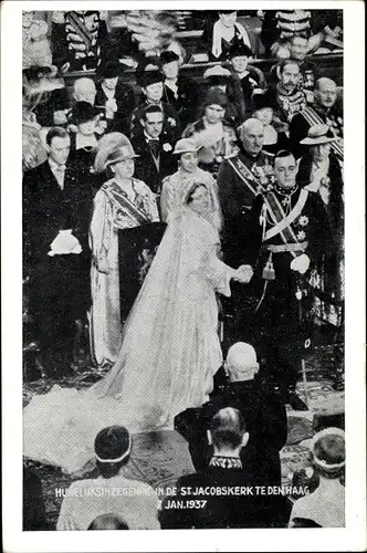 Ak Prinzessin Juliana der Niederlande, Prinz Bernhard zur Lippe Biesterfel, Hochzeit 1937