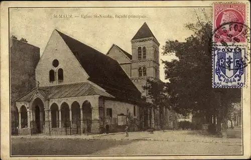 Ak Saint Maur Val de Marne, Eglise Saint Nicolas